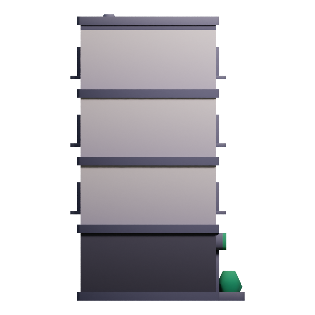 Left view of the Building Icon 3D model