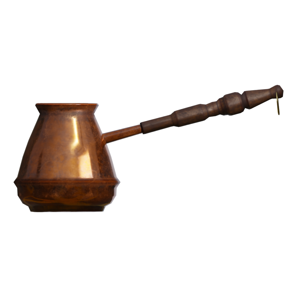 Front view of the Shiny Metal Jezve 3D model