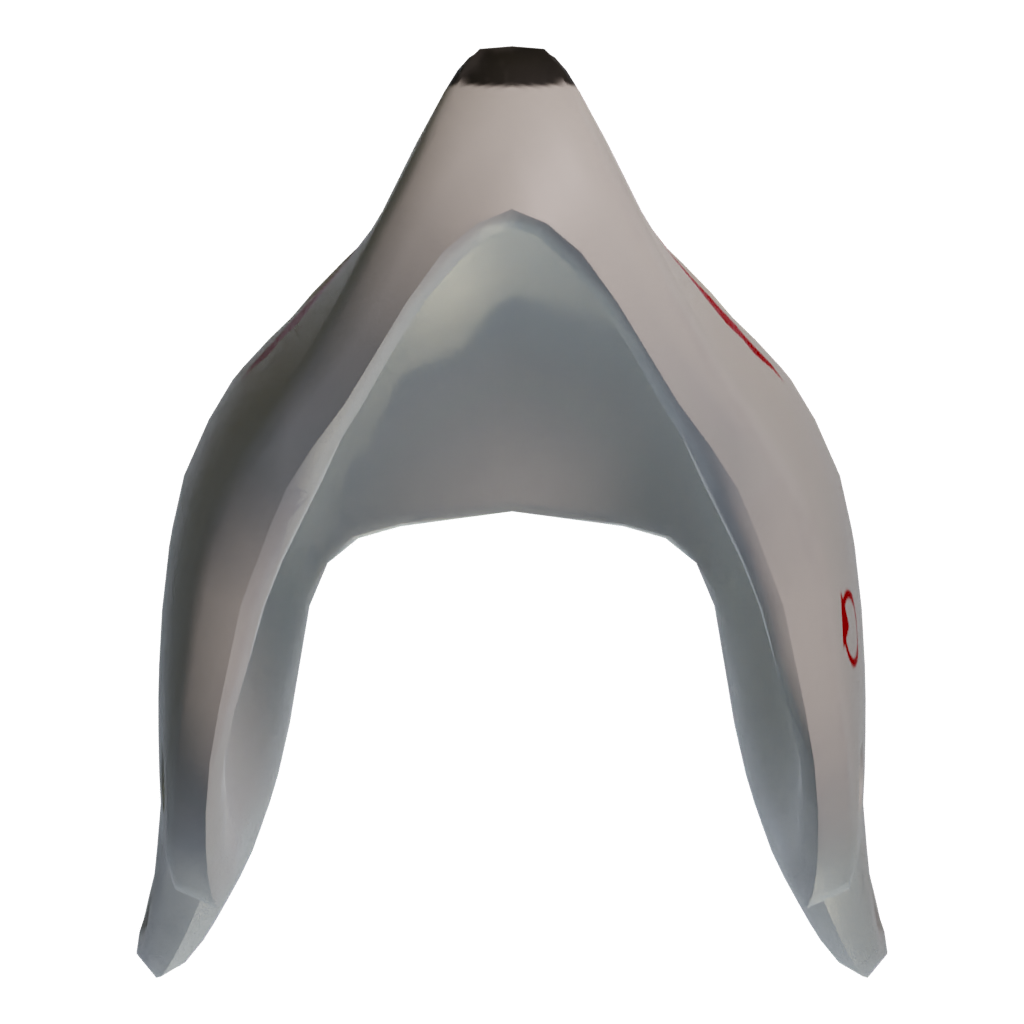 Bottom view of the Kitsune Mask 3D model