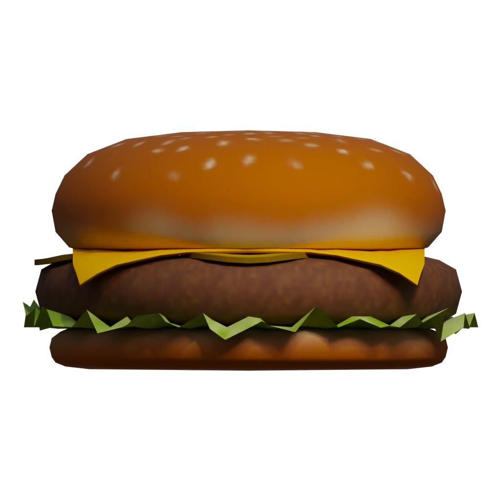 Back view of the Burger Gameready 3D model