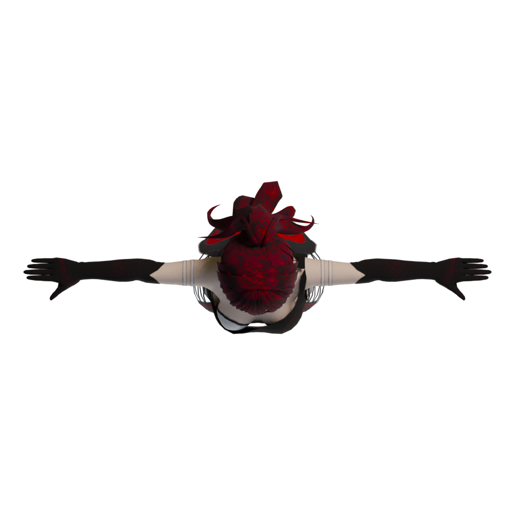 Top view of the Blood Girl Fictional Person 3D model