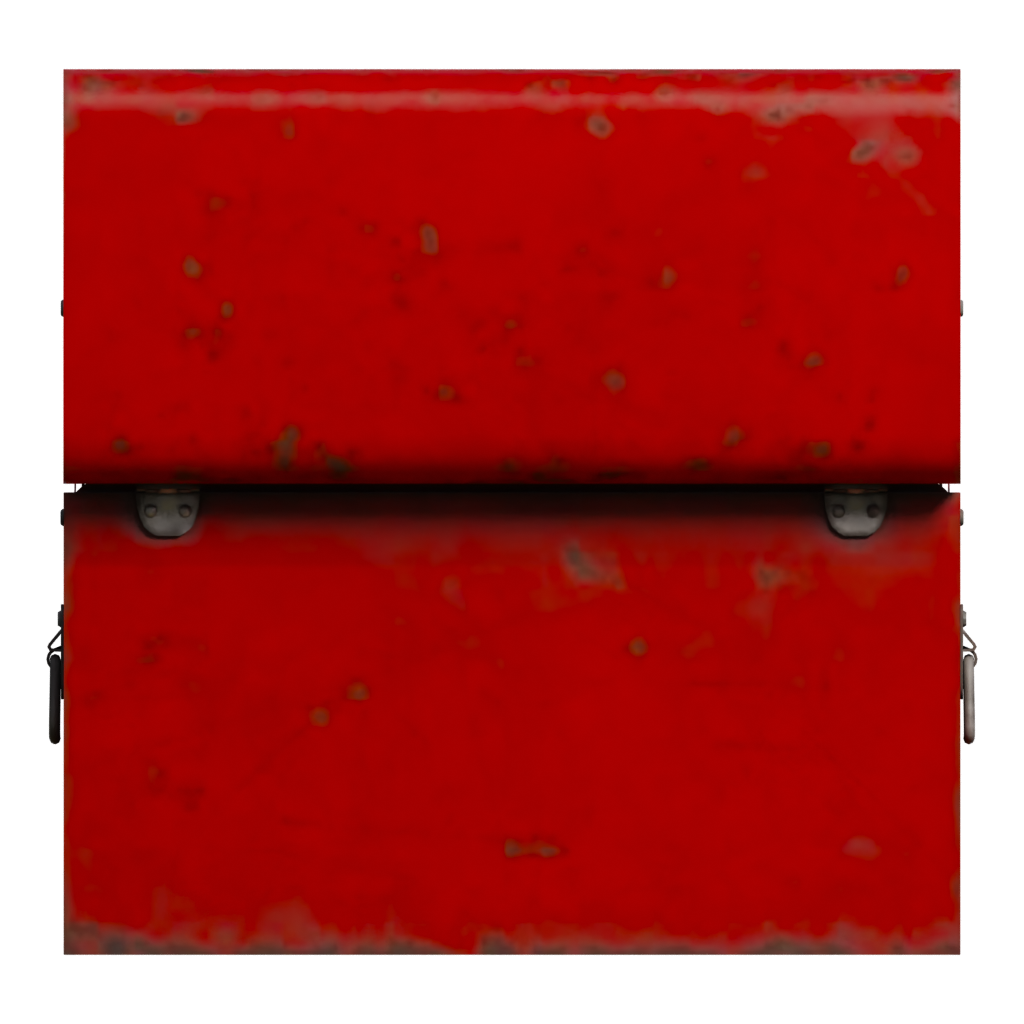 Back view of the Metal Tool Chest 3D model
