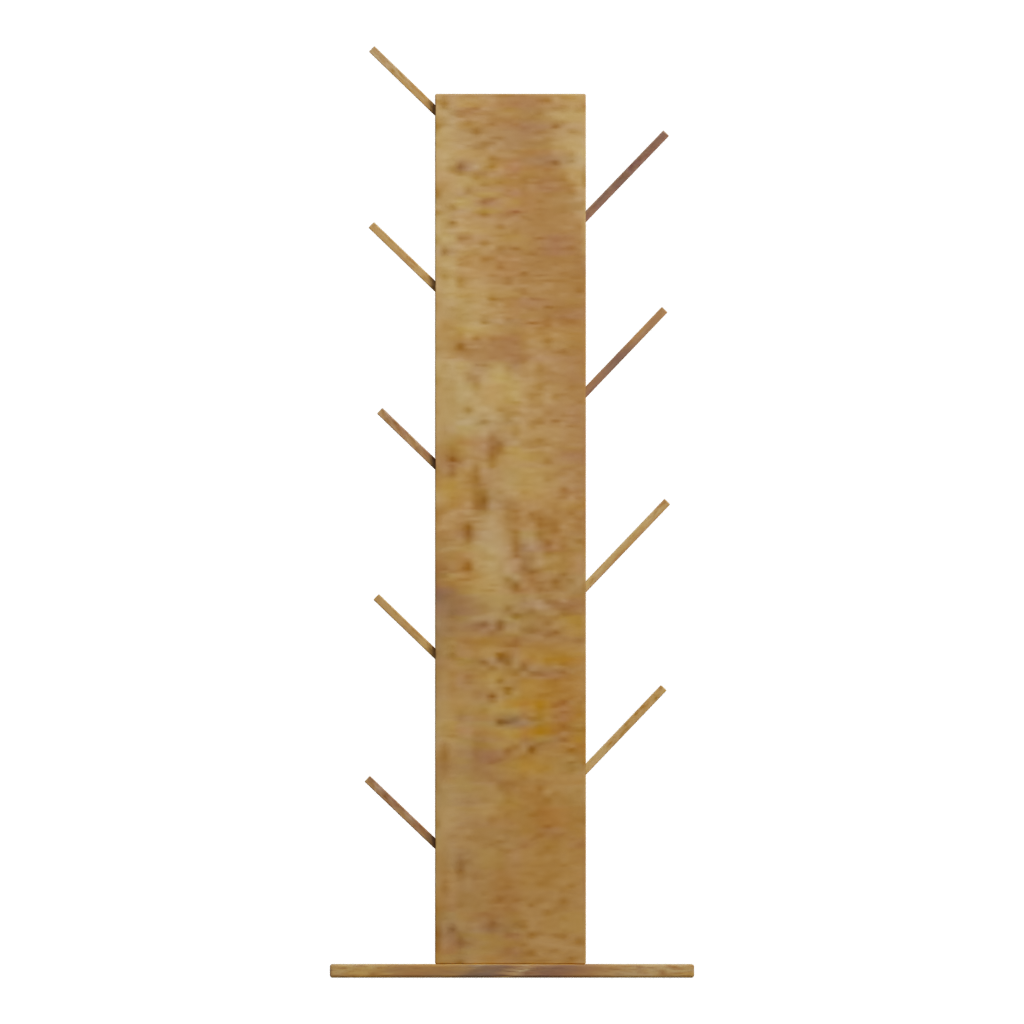 Back view of the Wooden Book Shelf 3D model