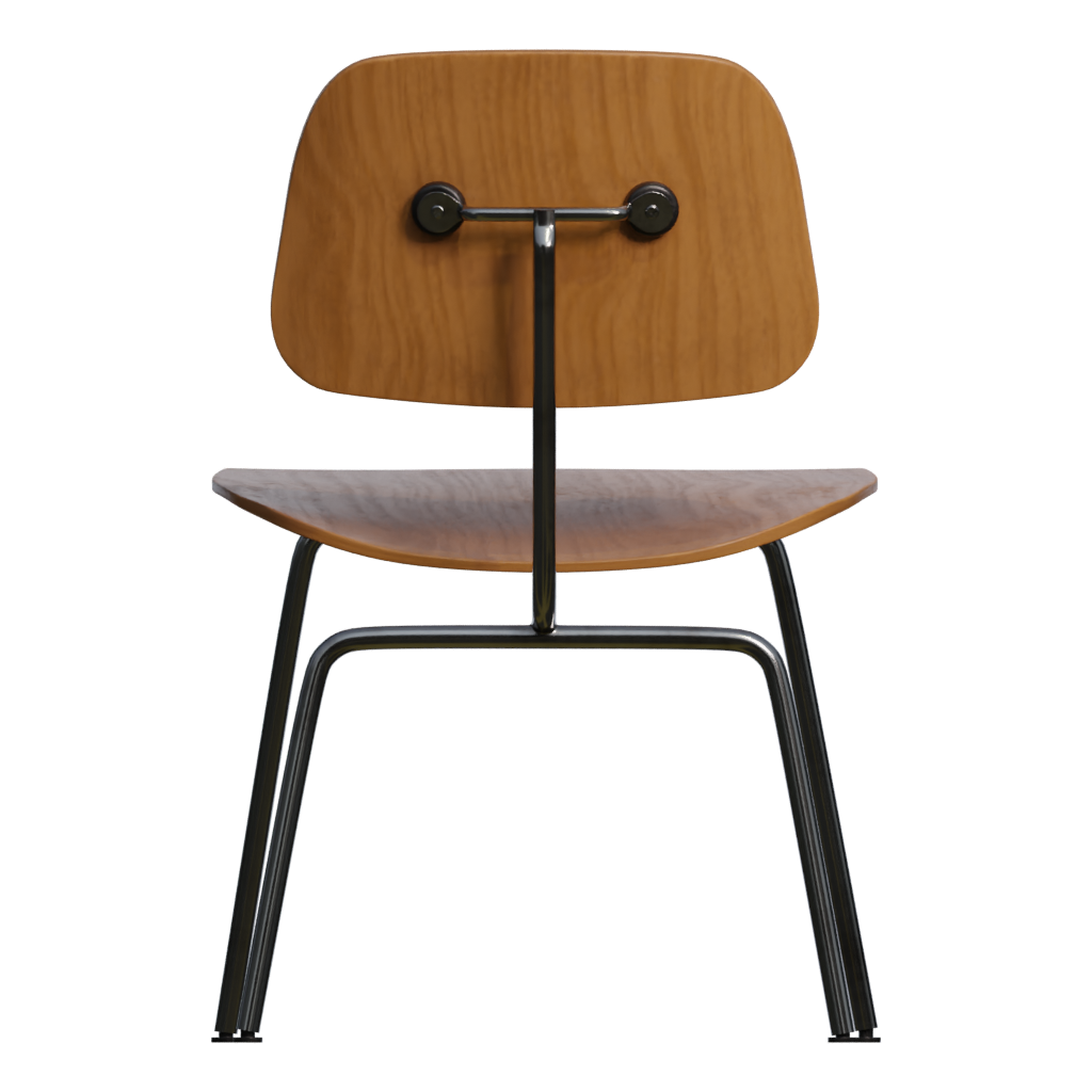 Back view of the Eames Dcm Chair 3D model