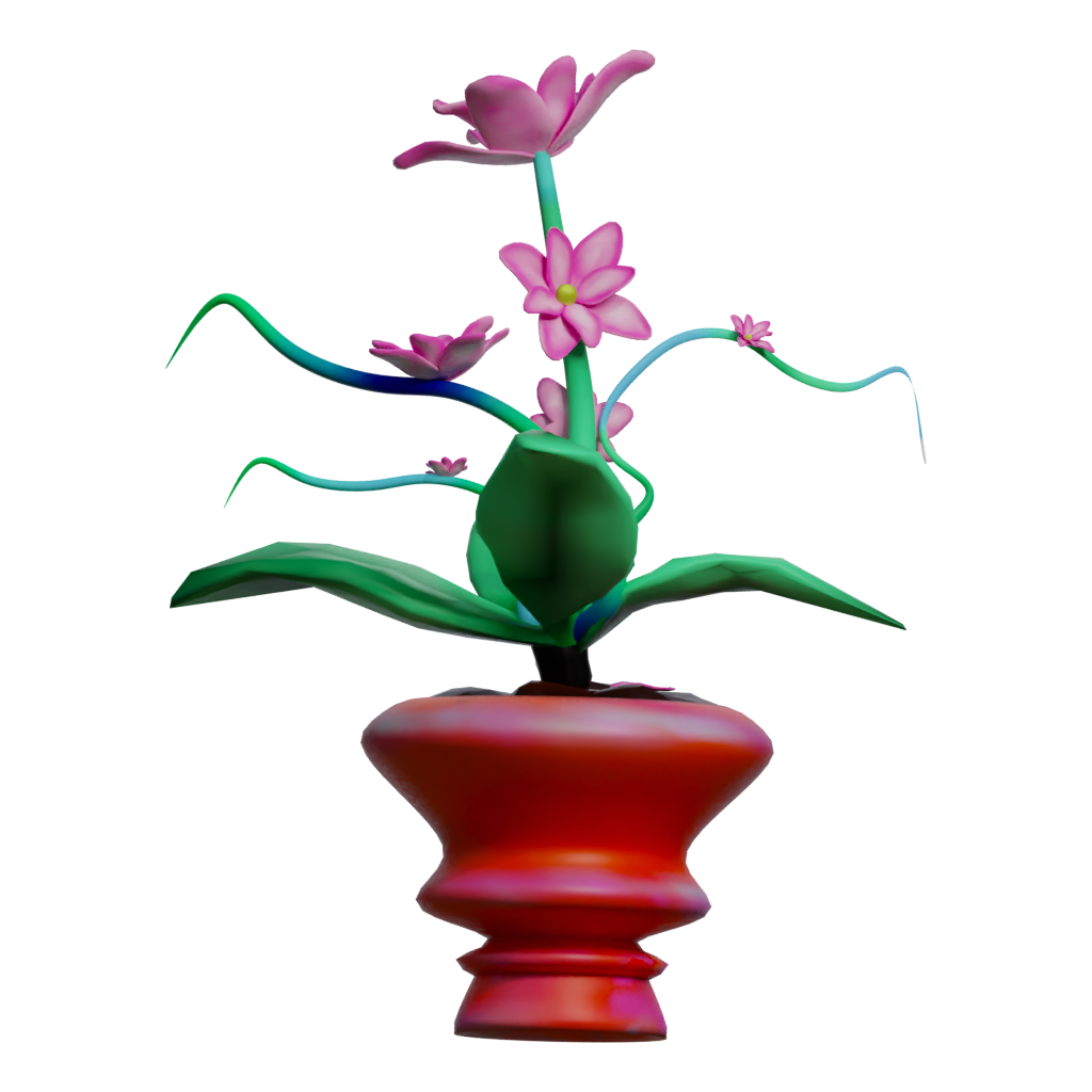 Front view of the Flowerpot 3D model