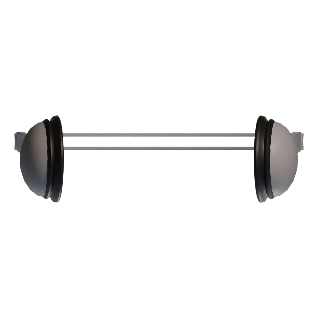 Bottom view of the Low Polygon Headphone 3D model