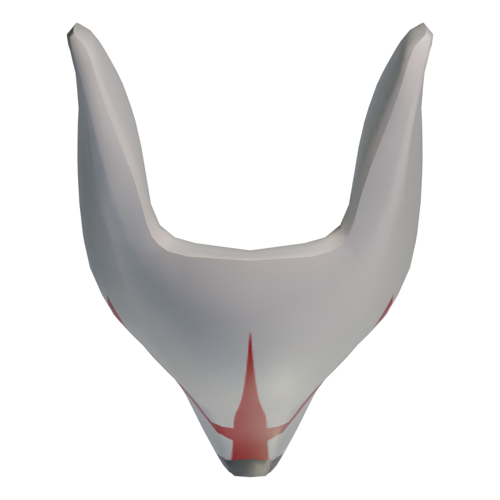 Top view of the Kitsune Mask 3D model