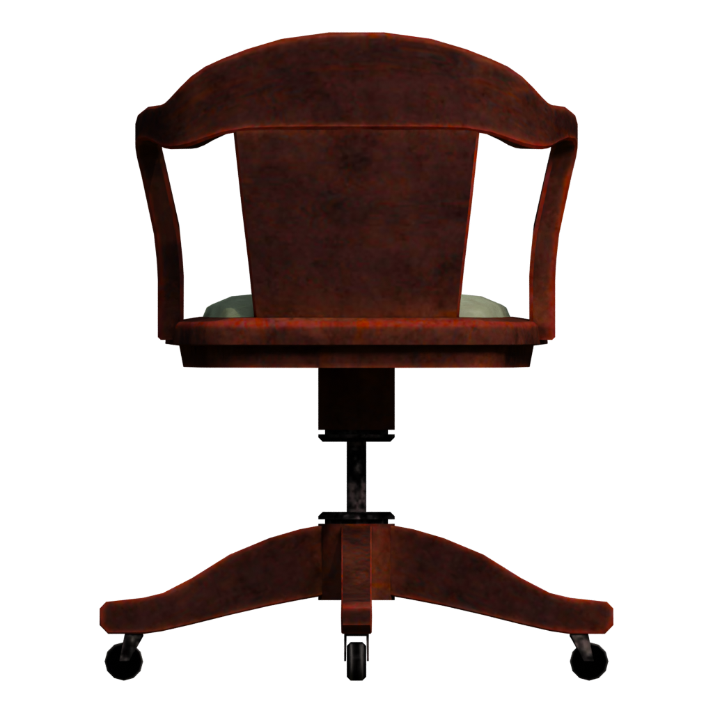 Back view of the Wood Chair 3D model