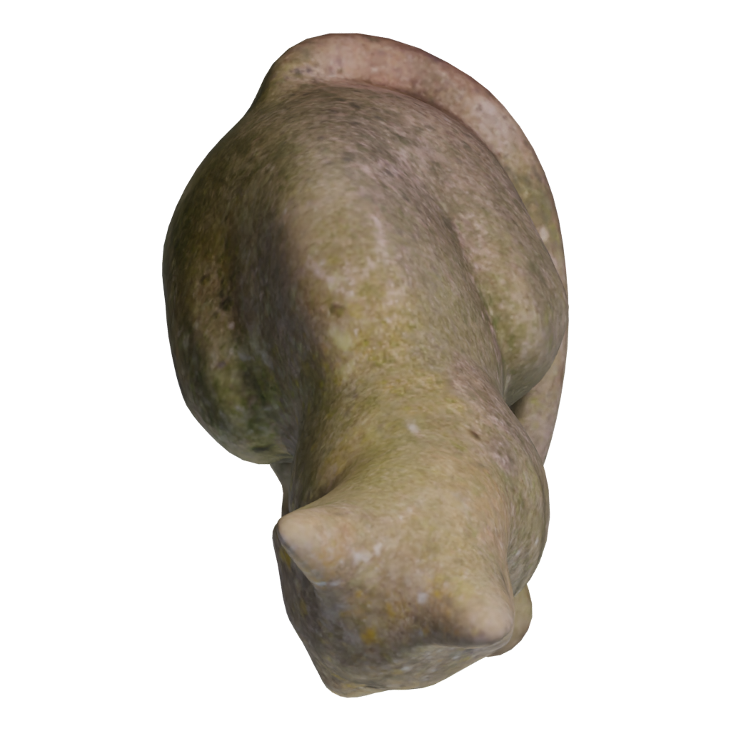 Top view of the Concrete Cat Statue 3D model