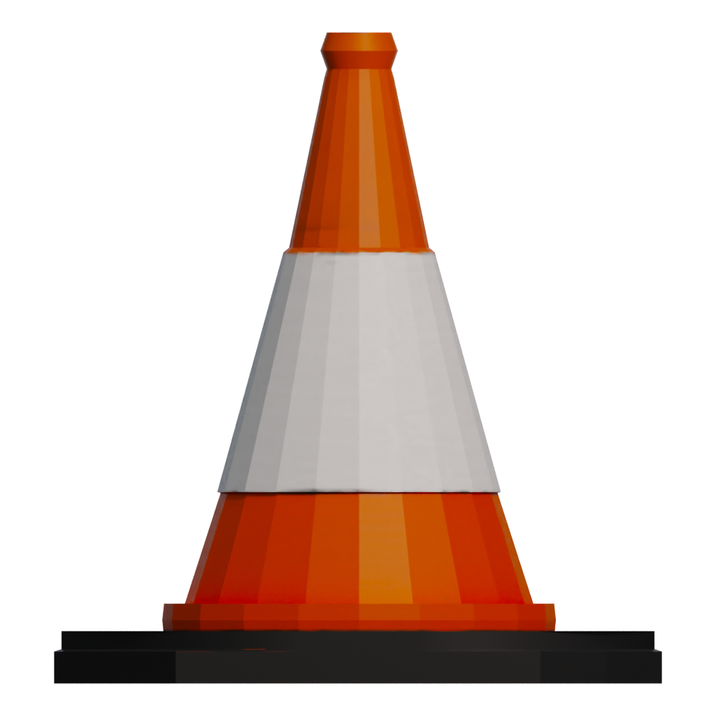 Front view of the Traffic Cone Low Poly 3D model