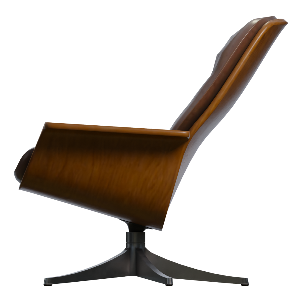 Left view of the Mid Century Lounge Chair 3D model