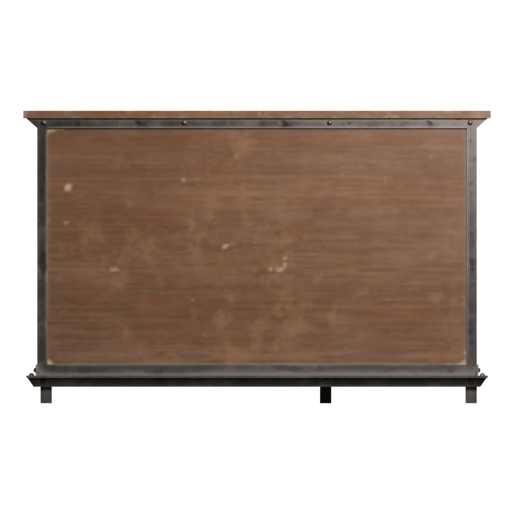 Back view of the Wooden Table 3D model