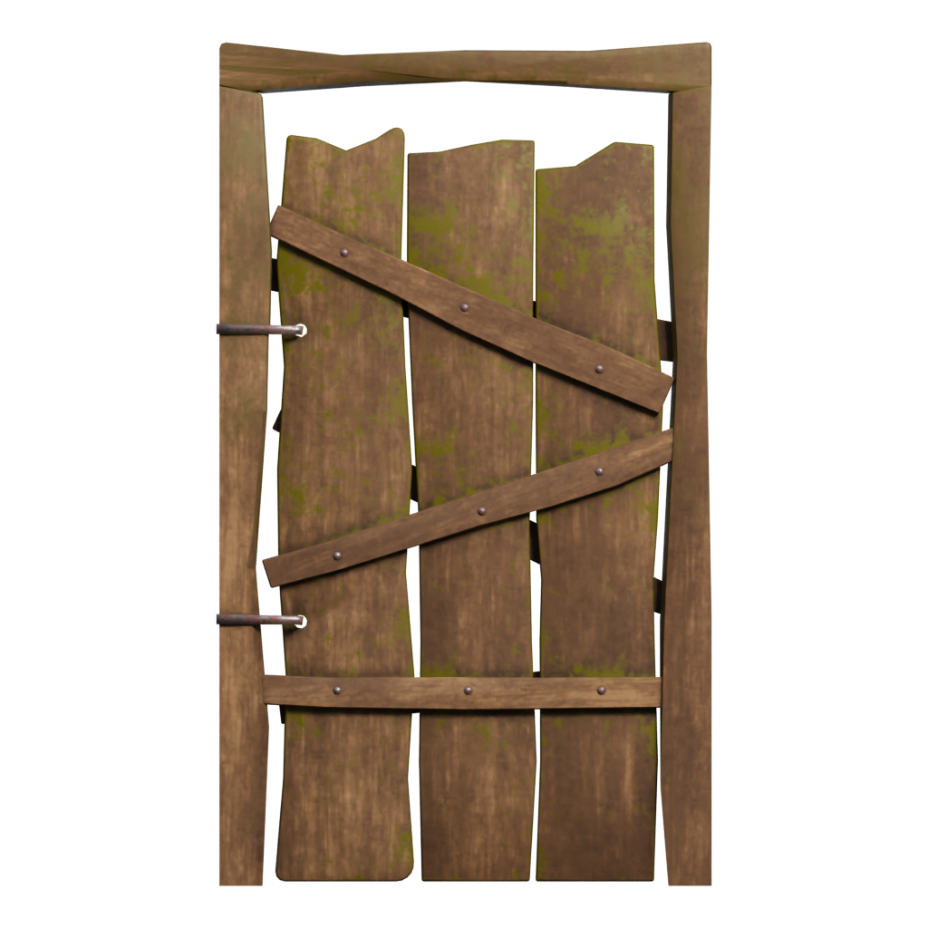 Front view of the Rustic Door 3D model