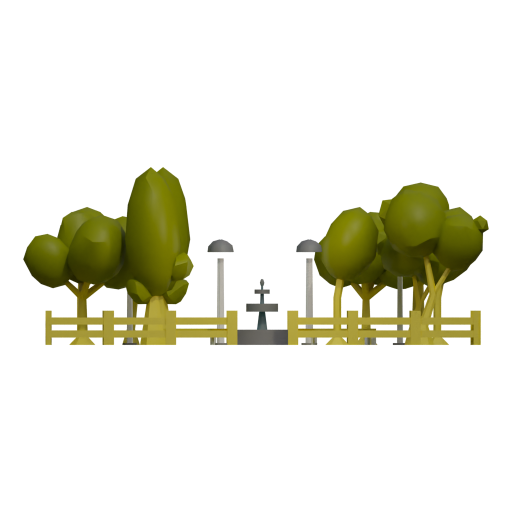 Back view of the Park Collection 3D model
