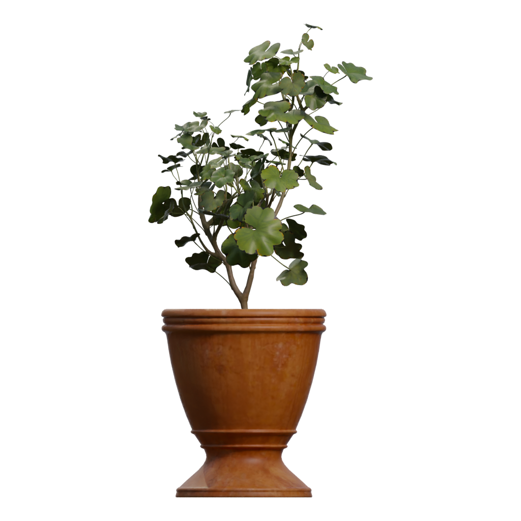 Left view of the Simple Pot Low Poly 3D model