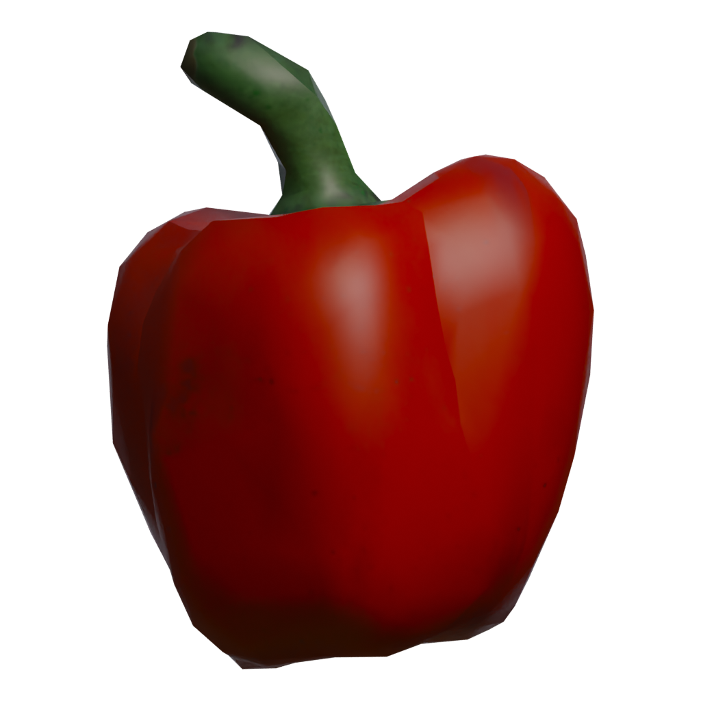 Front view of the Bell Pepper Red 3D model