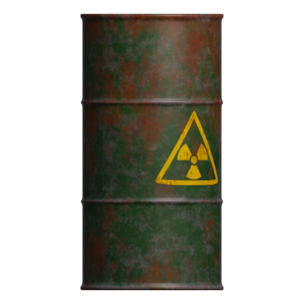 Front view of the Rusty Barrel 3D model