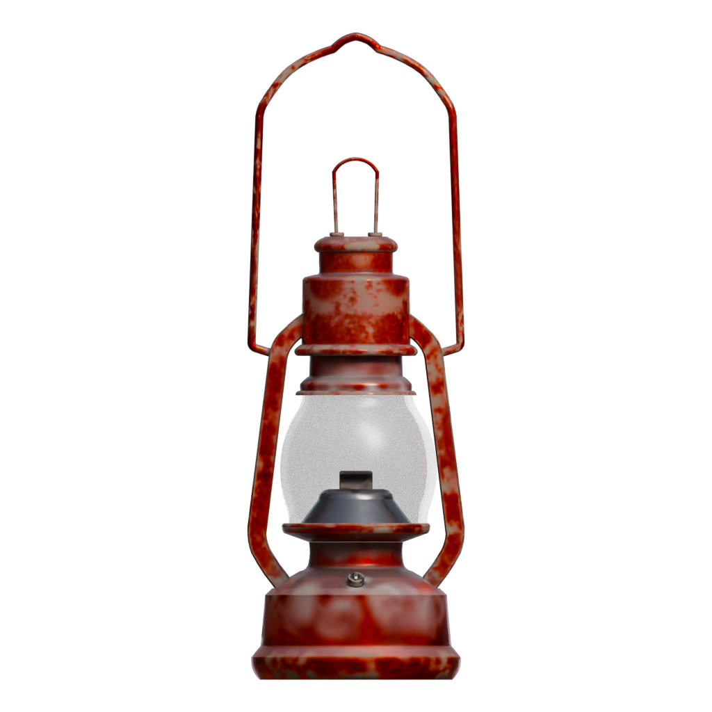 Front view of the Old Lantern PBR 3D model