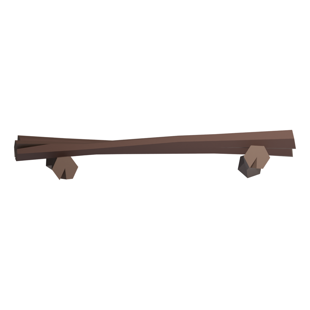 Top view of the Simple Garden Fence 3D model
