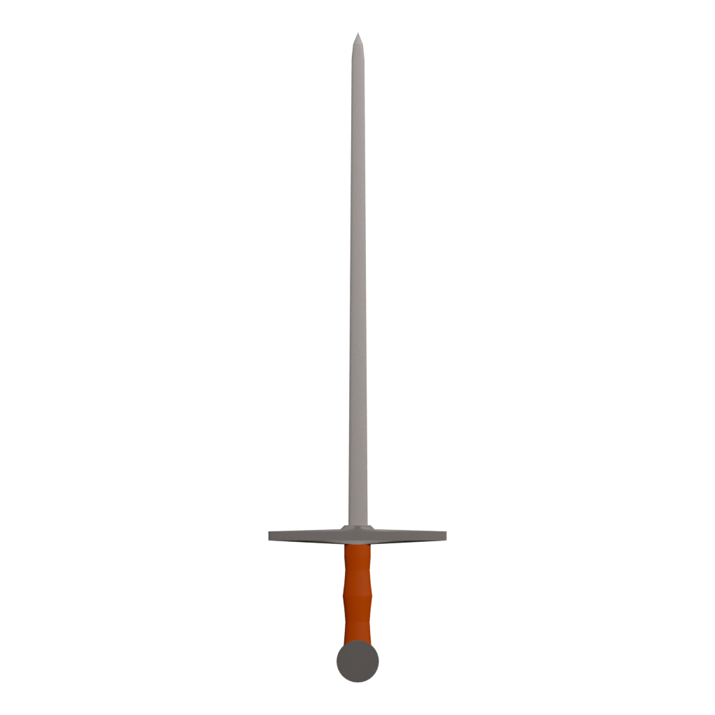 Front view of the Bastard Sword 3D model
