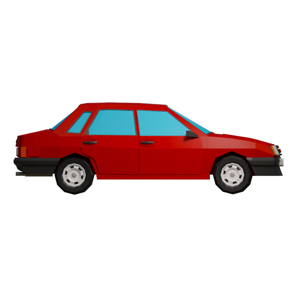 Back view of the Lada Samara Vaz 21099 3D model