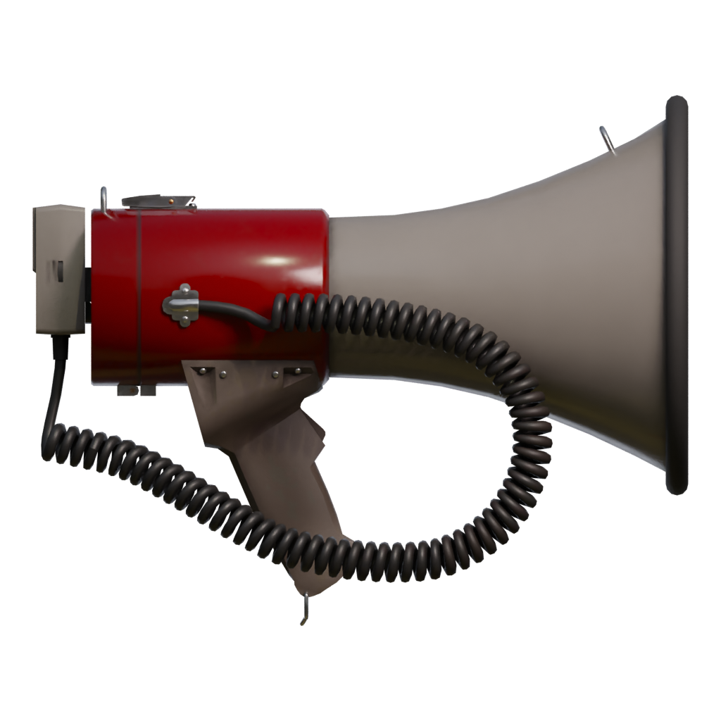 Back view of the Megaphone 3D model