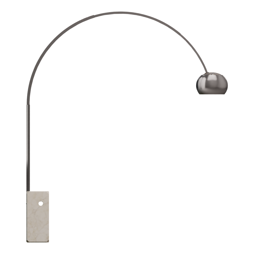 Back view of the Arco Floor Lamp Free 3D model