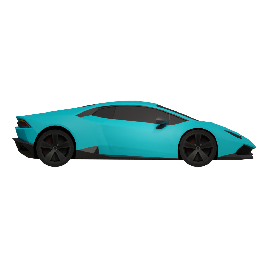 Back view of the Low Poly Super Car 1 3D model