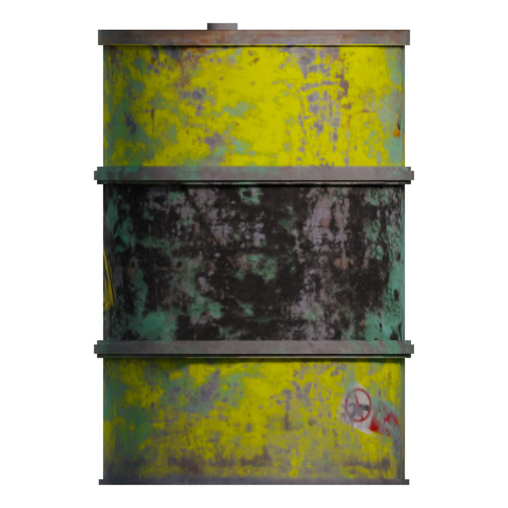 Left view of the Radioactive Barrel 3D model
