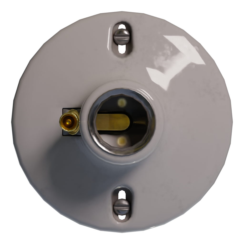 Bottom view of the Pull Chain Light Socket 3D model