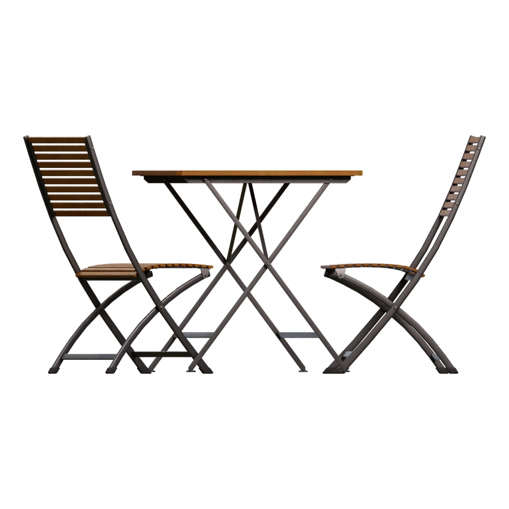 Left view of the Outdoor Table Chair Set 3D model