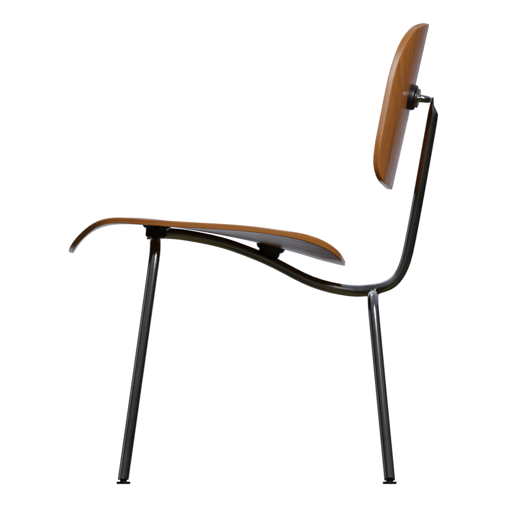 Left view of the Eames Dcm Chair 3D model