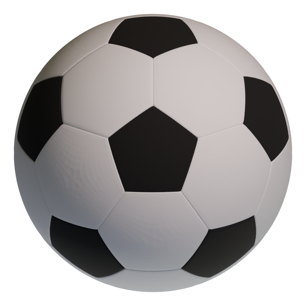 Top view of the Low Poly Cartoon Football Ball Free 3D model