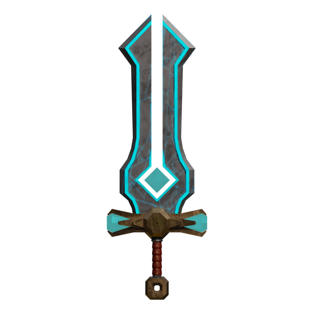 Front view of the Long Sword Of Azeroth 3D model