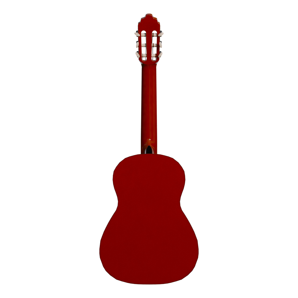 Back view of the Guitarclassiclowpoly 3D model