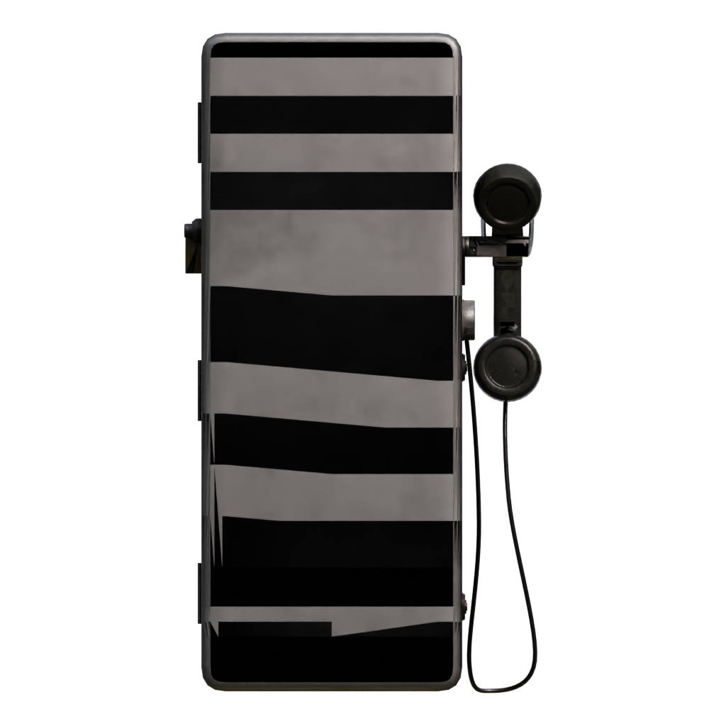 Back view of the Korean Public Payphone 3D model