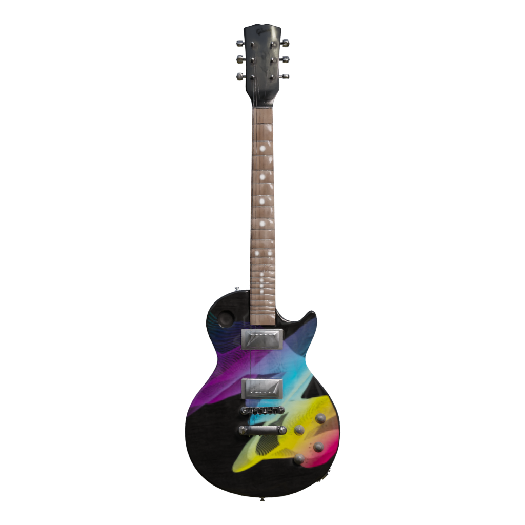 Front view of the Guitar Electric 3D model