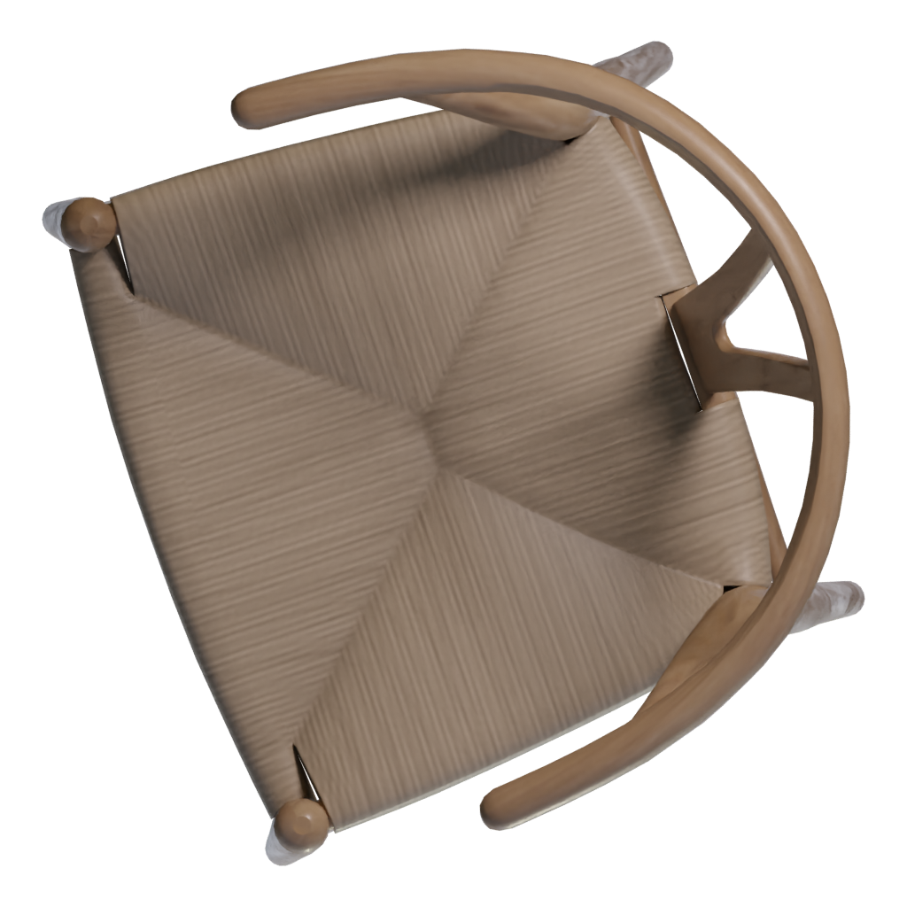 Top view of the Pp Mobler 58 Wegner 3D model