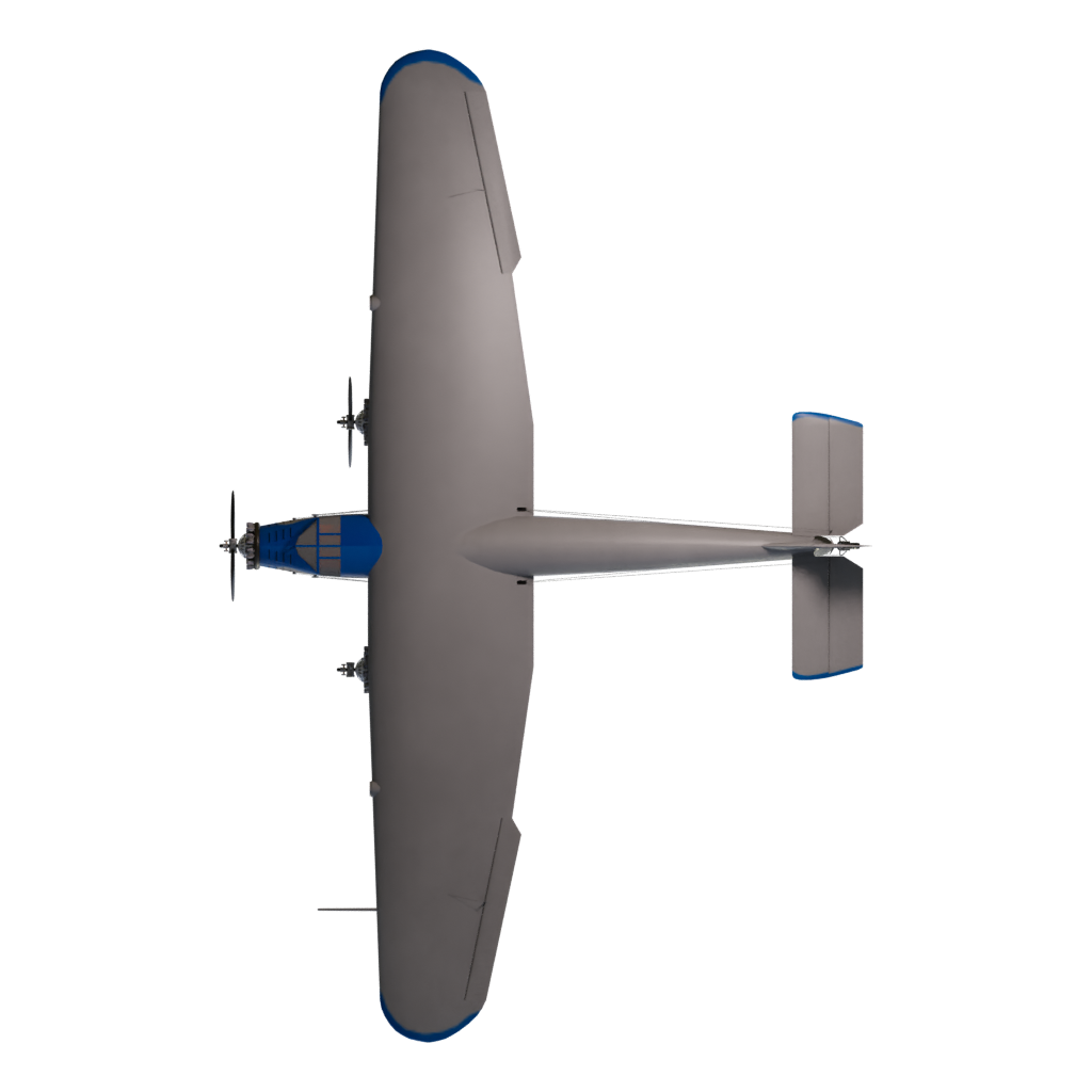 Top view of the Lublin R X Bis 3D model