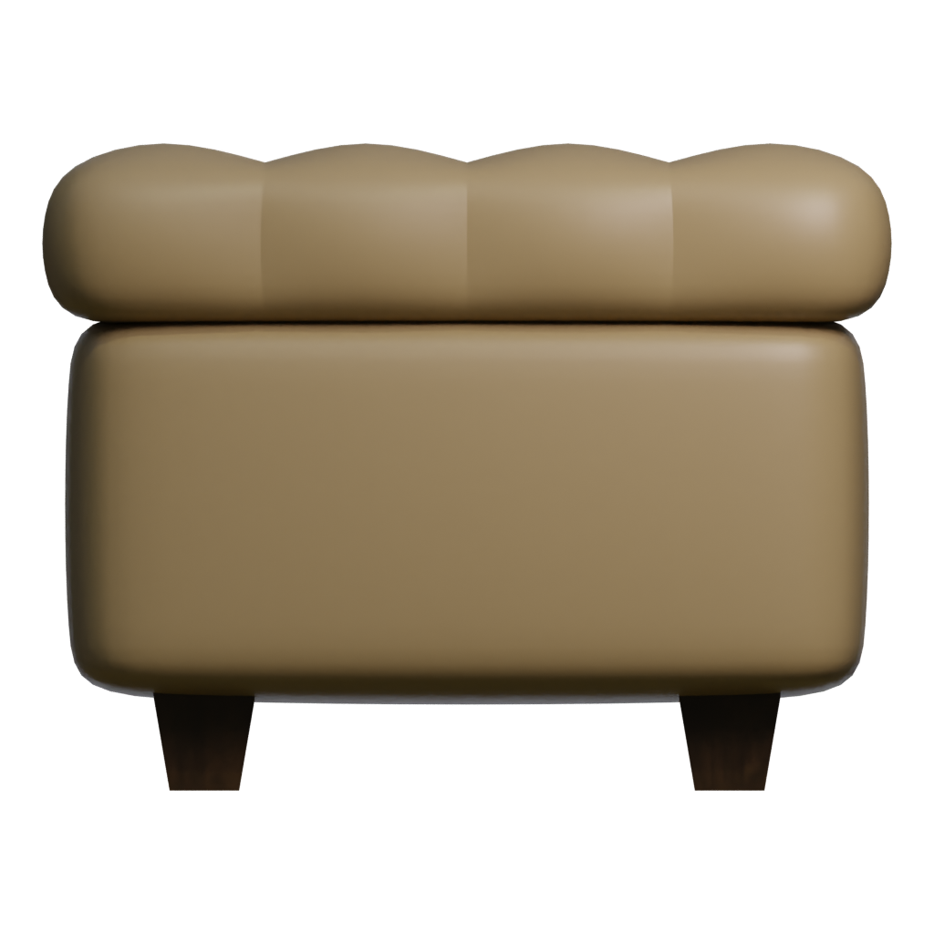 Back view of the Leather Pouf Sofa 3D model