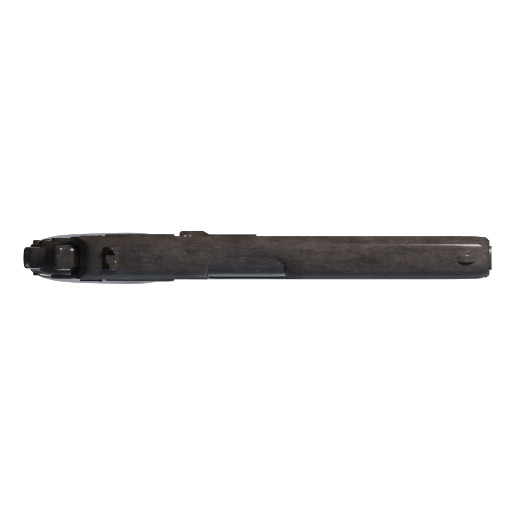 Top view of the Soviet Tokarev 1952 Game Ready Low Poly PBR 3D model