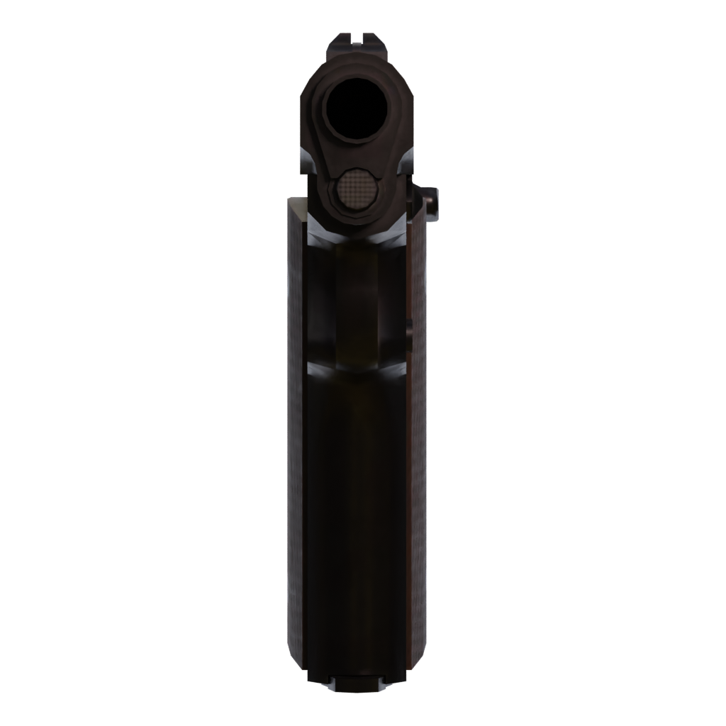 Right view of the Colt 1911 Low Poly 3D model