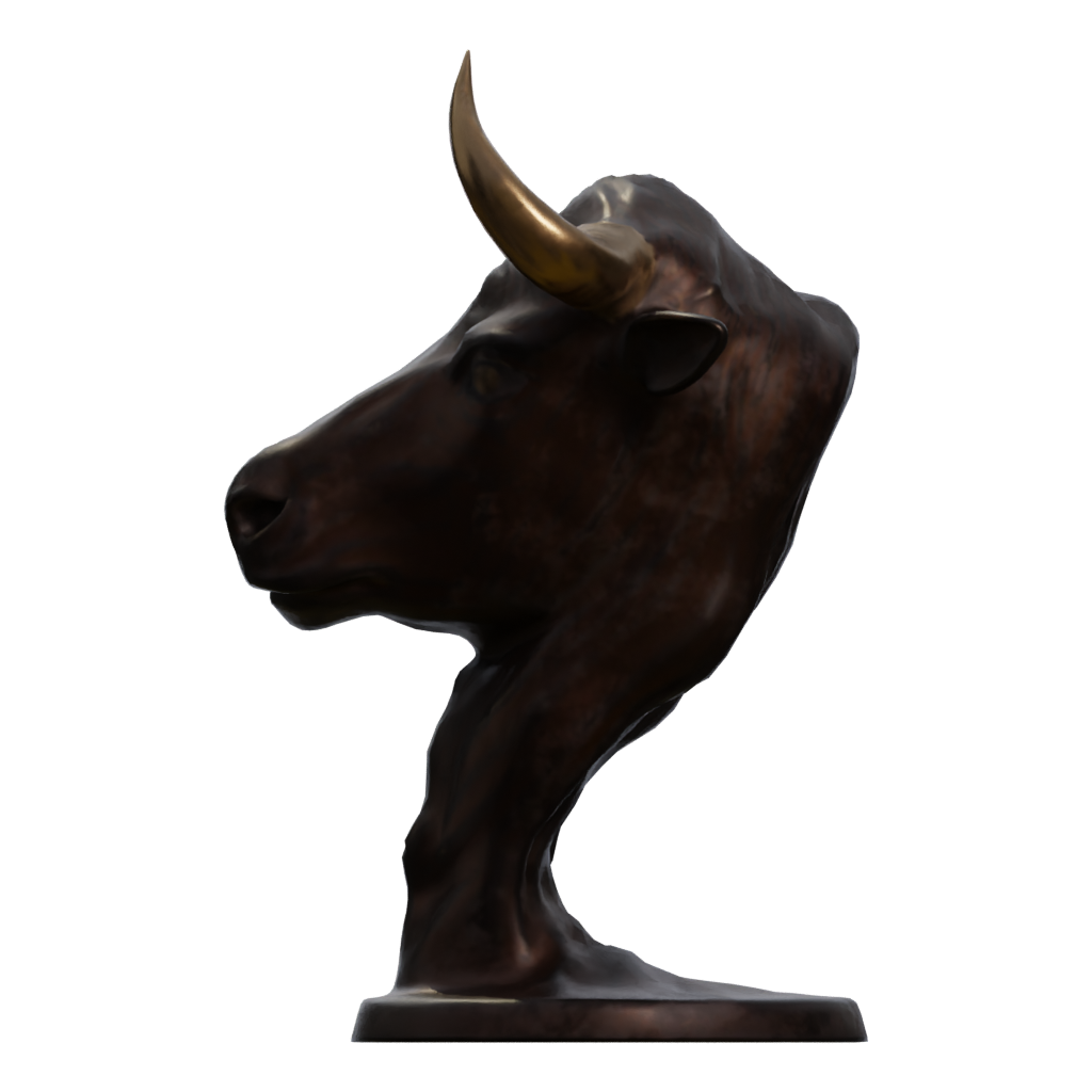 Left view of the Bull Head 3D model