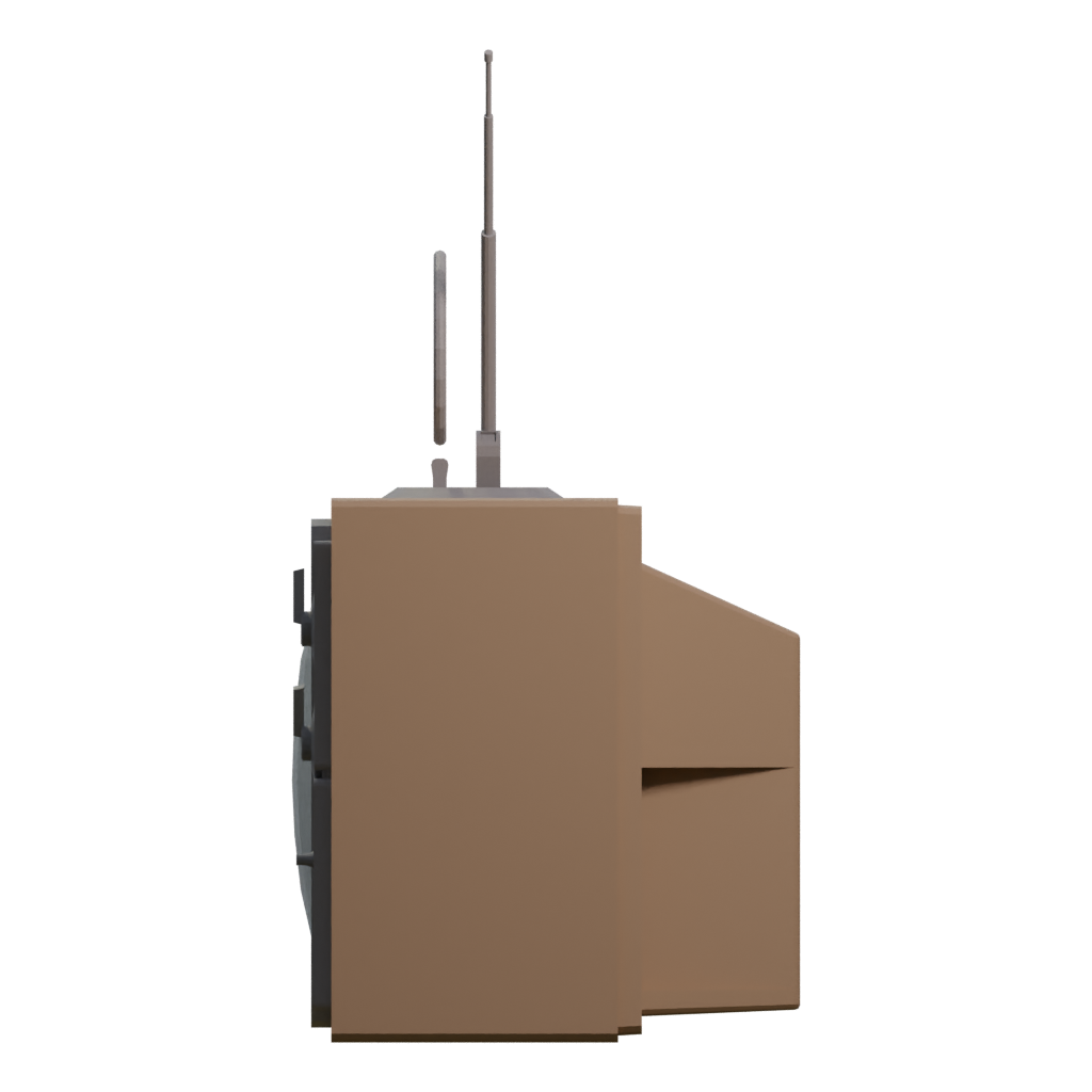 Left view of the TV Low Polly 3D model