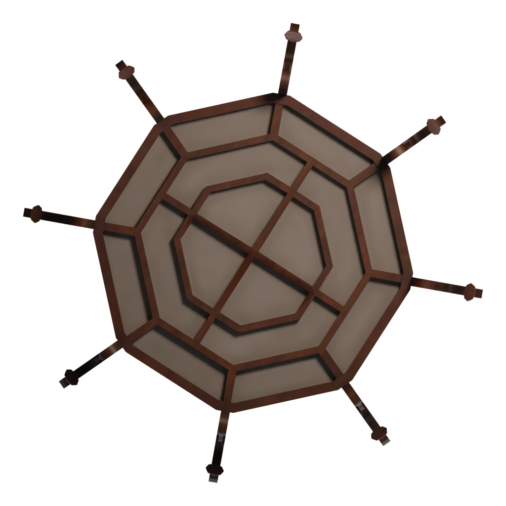 Bottom view of the Chinese Chandelier 3D model
