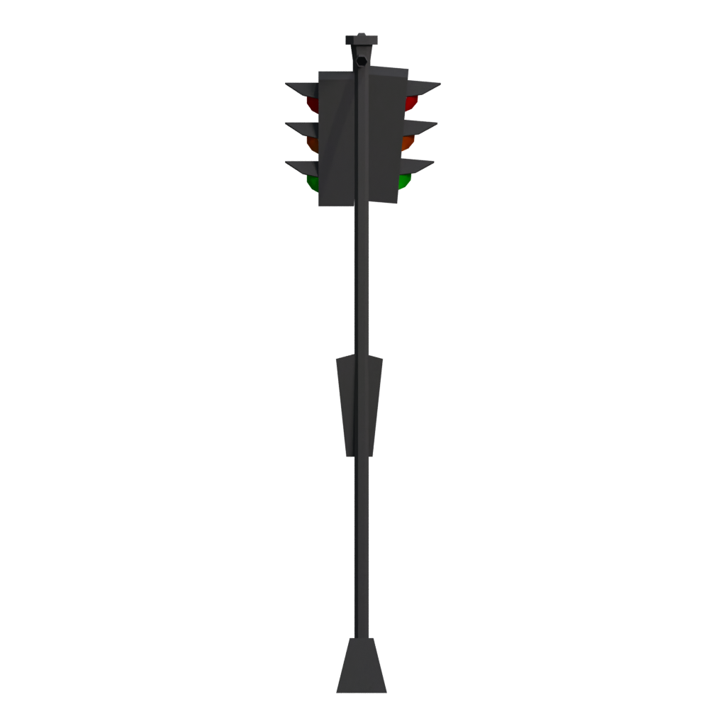 Back view of the Traffic Lights 3D model