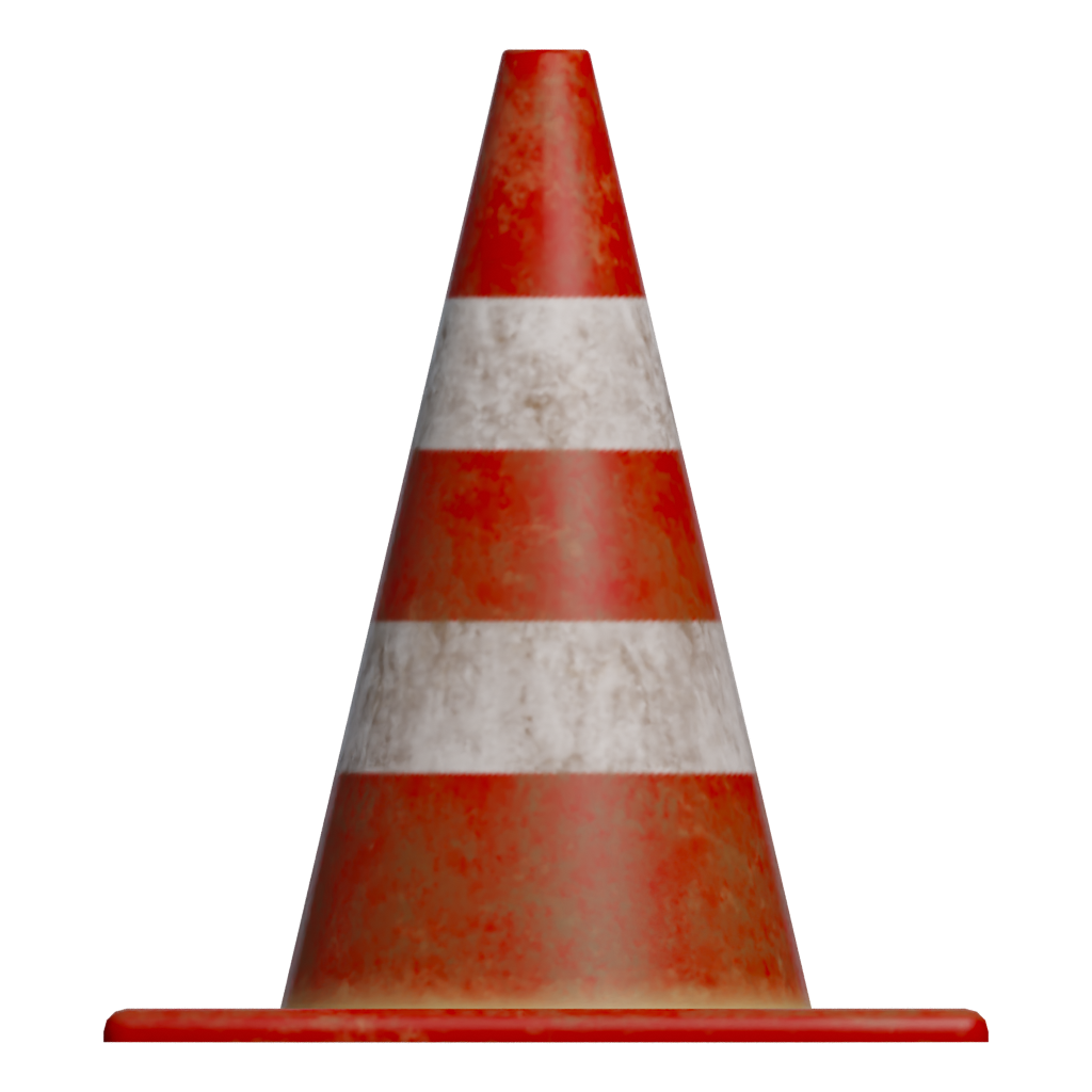 Back view of the Street Cone 3D model