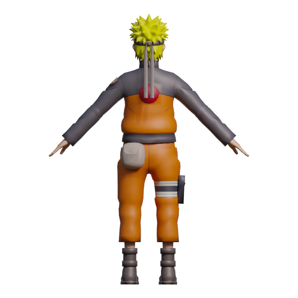 Back view of the Naruto Shippuden Rasengan Shuriken 3D Model Animated Boy Kid Boruto Anime Manga Japan TV 3D model