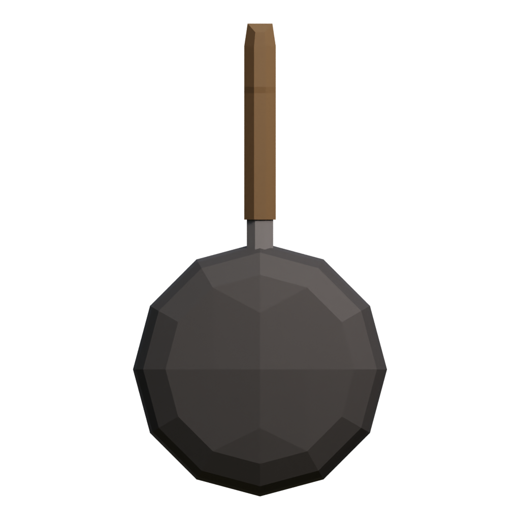 Back view of the Small Frying Pan 3D model