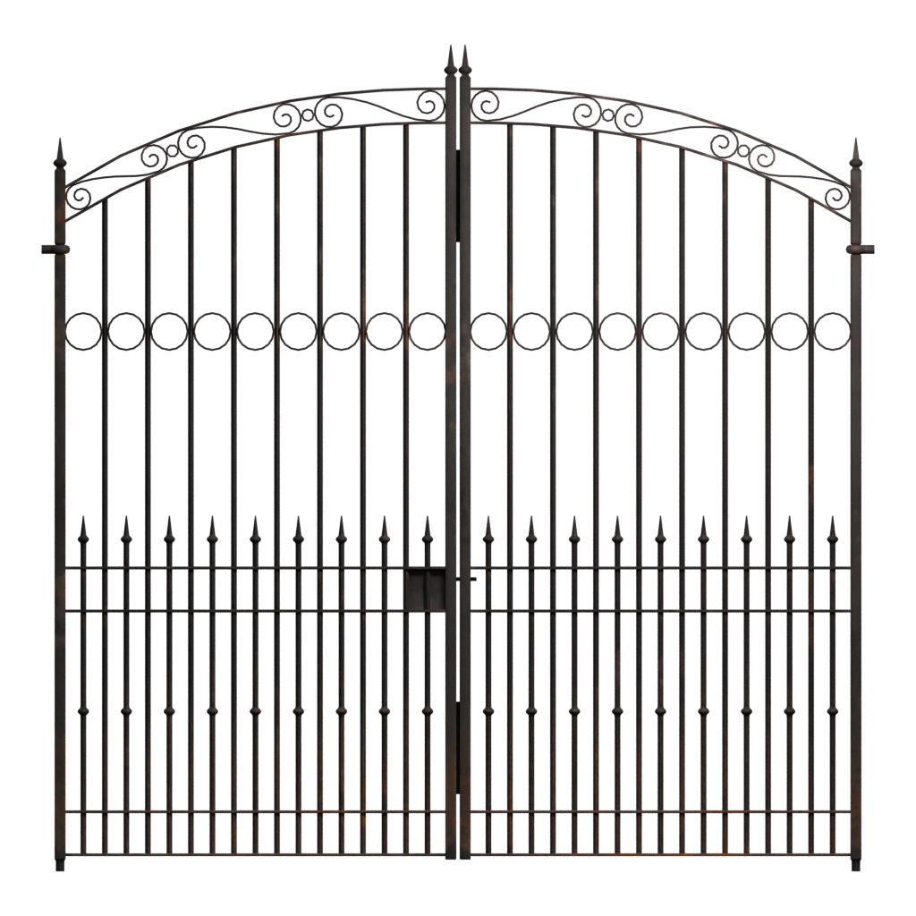Back view of the Large Iron Gate 3D model